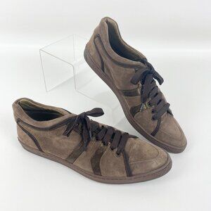 TE CASAN Limited Edition Brown and Bronze Leather Suede Sneakers Shoes size 8